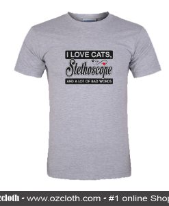 I Love Cats Stethoscope T-Shirt