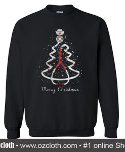 Merry Christmas Nurse Tree Stethoscope Sweatshirt