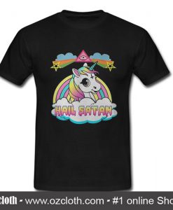 Unicorn hail satan death T Shirt