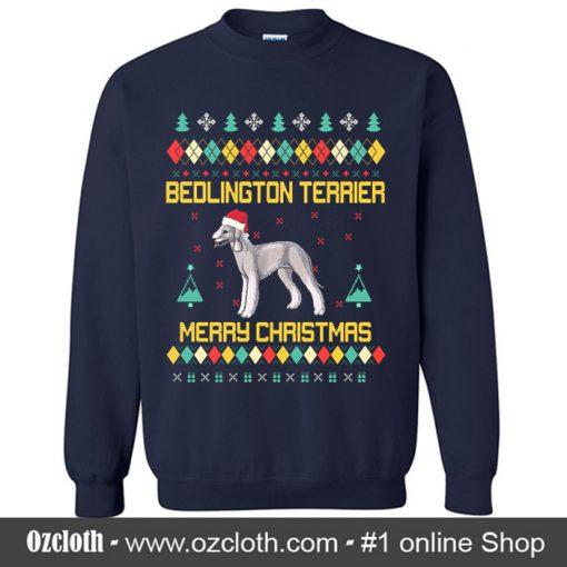 Bedlington Terrier Merry Christmas Sweatshirt