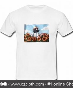 Girl With Sun Flower T Shirt