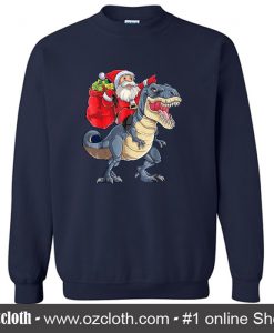 Santa Claus Riding T-Rex Dinosaur Sweatshirt
