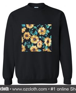 Sun Flowers Print Sweatshirt