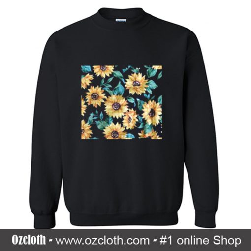 Sun Flowers Print Sweatshirt