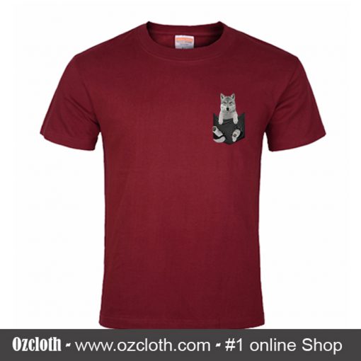 Wolf In Pocket T Shirt