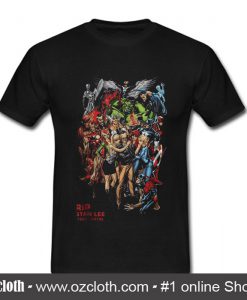 Stan Lee With Avenger Characters T Shirt