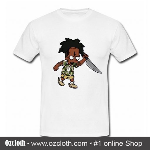 21 Savage Simpson Kill by Knife T Shirt (Oztmu)