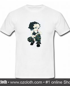 Betty Boop Soldier Camo T- Shirt (Oztmu)