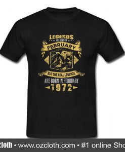 Birthday Vintage Gift February 1972 T Shirt (Oztmu)