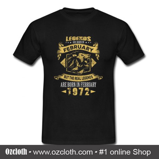 Birthday Vintage Gift February 1972 T Shirt (Oztmu)