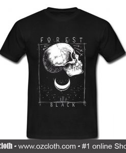 Black Forest Gothic Skull Moon Trees Night T Shirt (Oztmu)