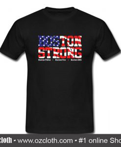 Boston Strong Marathon First Responder Flag T Shirt (Oztmu)