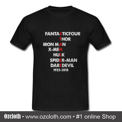 Fantastic Four Thor Iron Man Stan Lee 1922 2018 T Shirt