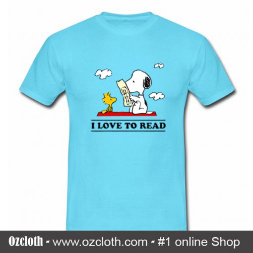 I Love To Read Snoopy T Shirt (Oztmu)