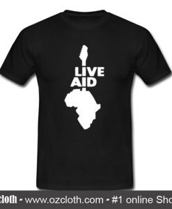 Live Aid Music Art Black T Shirt