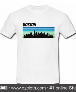 Retro Boston Skyline T Shirt (Oztmu)