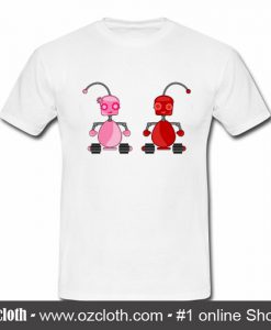 Robot Couple In love Valentine T Shirt (Oztmu)