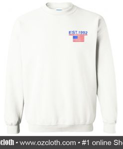 American Flag Print Sweatshirt (Oztmu)