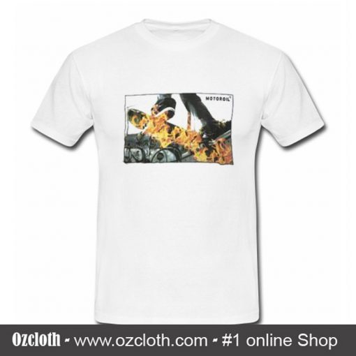 Motor Oil Flame Skateboard Fire T-Shirt (Oztmu)