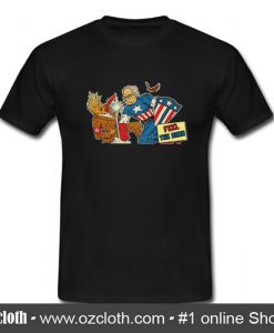 Bernie Sanders Captain America punch Donald Trump T Shirt (Oztmu)