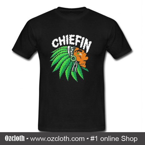 Chiefin Weed Smoking Indian T Shirt (Oztmu)