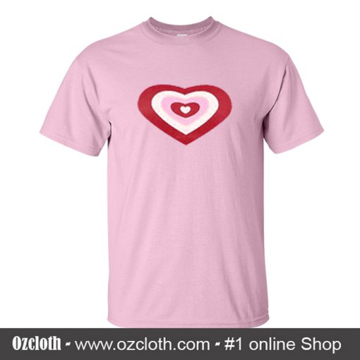 Pink Love Heart T Shirt (Oztmu)