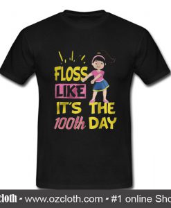 100 Days Of School Girl Floss Dance T Shirt (Oztmu)