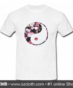 Flowers Yin Yang Art T Shirt (Oztmu)