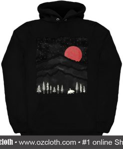 Black Mountains and Red Moon Hoodie (Oztmu)