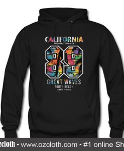 California Water Color Typography Hoodie (Oztmu)