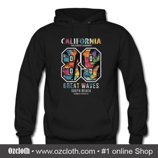 California Water Color Typography Hoodie (Oztmu)