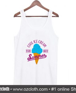Ice Cream Illustration With Lettering Tank Top (Oztmu)