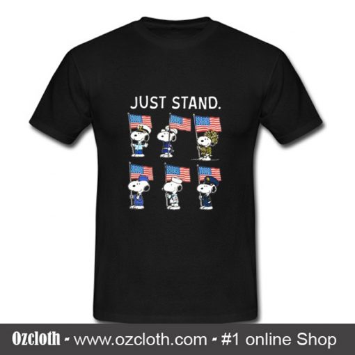 Just Stand Snoopy US Army T Shirt (Oztmu)