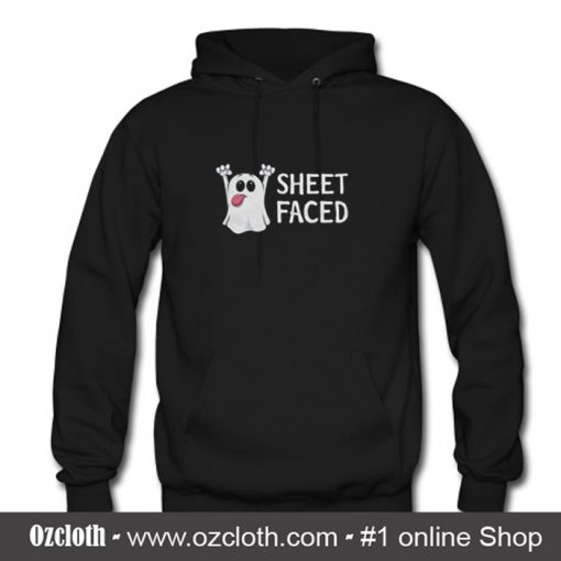 Sheet Faced Funny Ghost Halloween Hoodie (Oztmu)