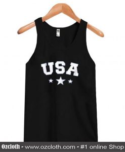 USA Star Letter Graphic Tanktop (Oztmu)