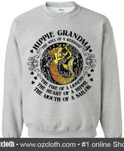 Hippie Grandma White Sweatshirt (Oztmu)