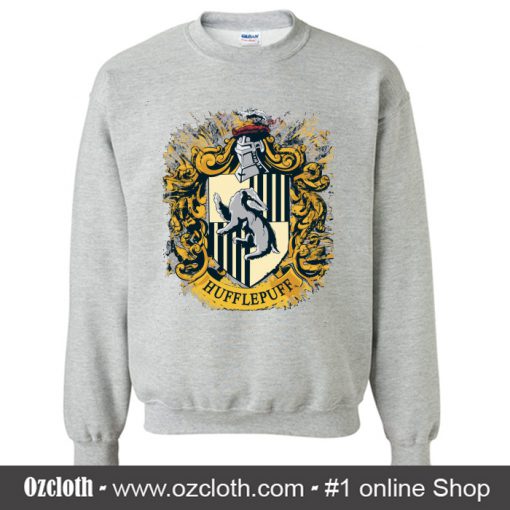Hufflepuff Splatter Crest Sweatshirt (Oztmu)