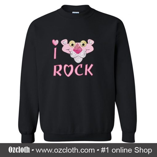 I Love Rock Pink Panther Sweatshirt (Oztmu)
