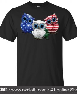 Owl American Flag T Shirt (Oztmu)