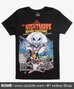 The Nightmare Before Christmas Vintage Movie Poster T-Shirt (Oztmu)