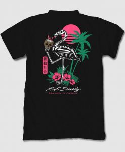 Tropical Skeleton Flamingo T-Shirt (Oztmu)