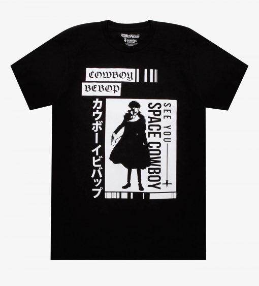 Cowboy Bebop Black & White Spike Squares T-Shirt (Oztmu)