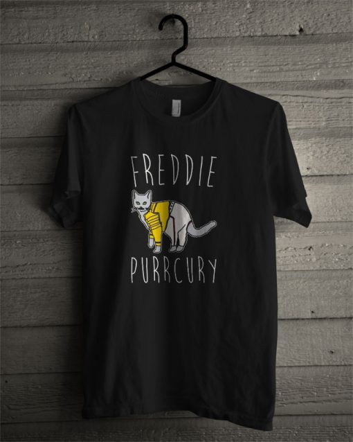 Freddie Purrcury Cat Parody T Shirt (Oztmu)