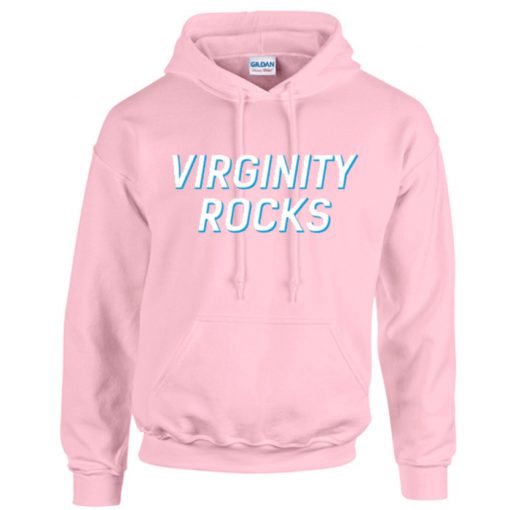 Virginity Rocks Light Pink Hoodie (Oztmu)