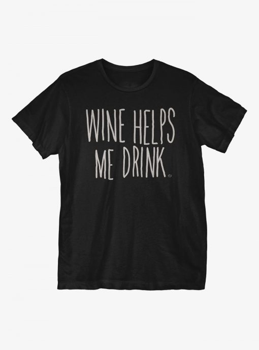 Wine Helps Me Drink T-Shirt (Oztmu)