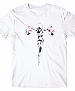 Banksy Jesus Shopping Bag T Shirt (Oztmu)