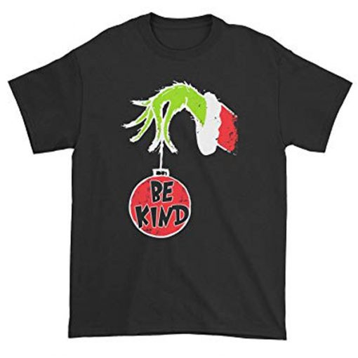 Be Kind Grinch Hand Holding Christmas T-Shirt (Oztmu)