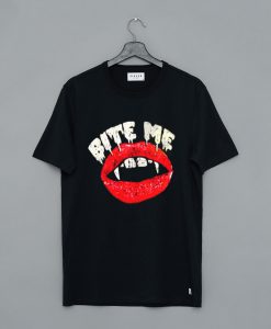 Bite Me Vampire Lips Halloween T Shirt (Oztmu)