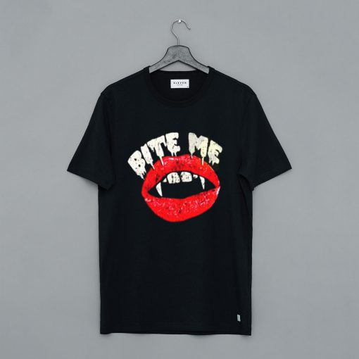 Bite Me Vampire Lips Halloween T Shirt (Oztmu)