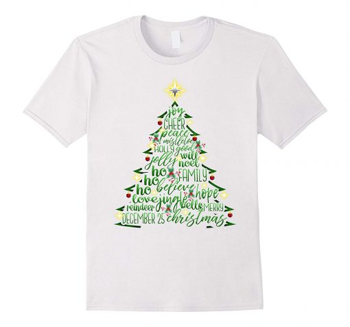 Christmas Tree Word Design Costume T-Shirt (Oztmu)